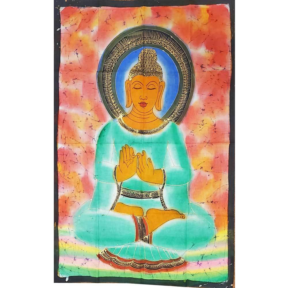 Buddha Teaching Double Lotus Position Meditation Hand Painted Wall