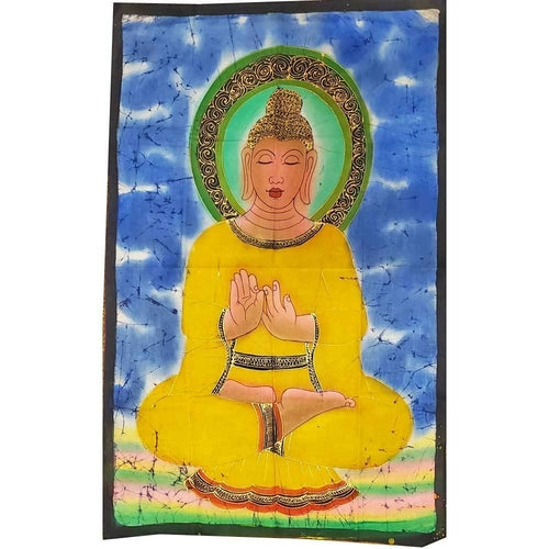 Buddha Teaching Double Lotus Position Meditation Hand Painted Wall