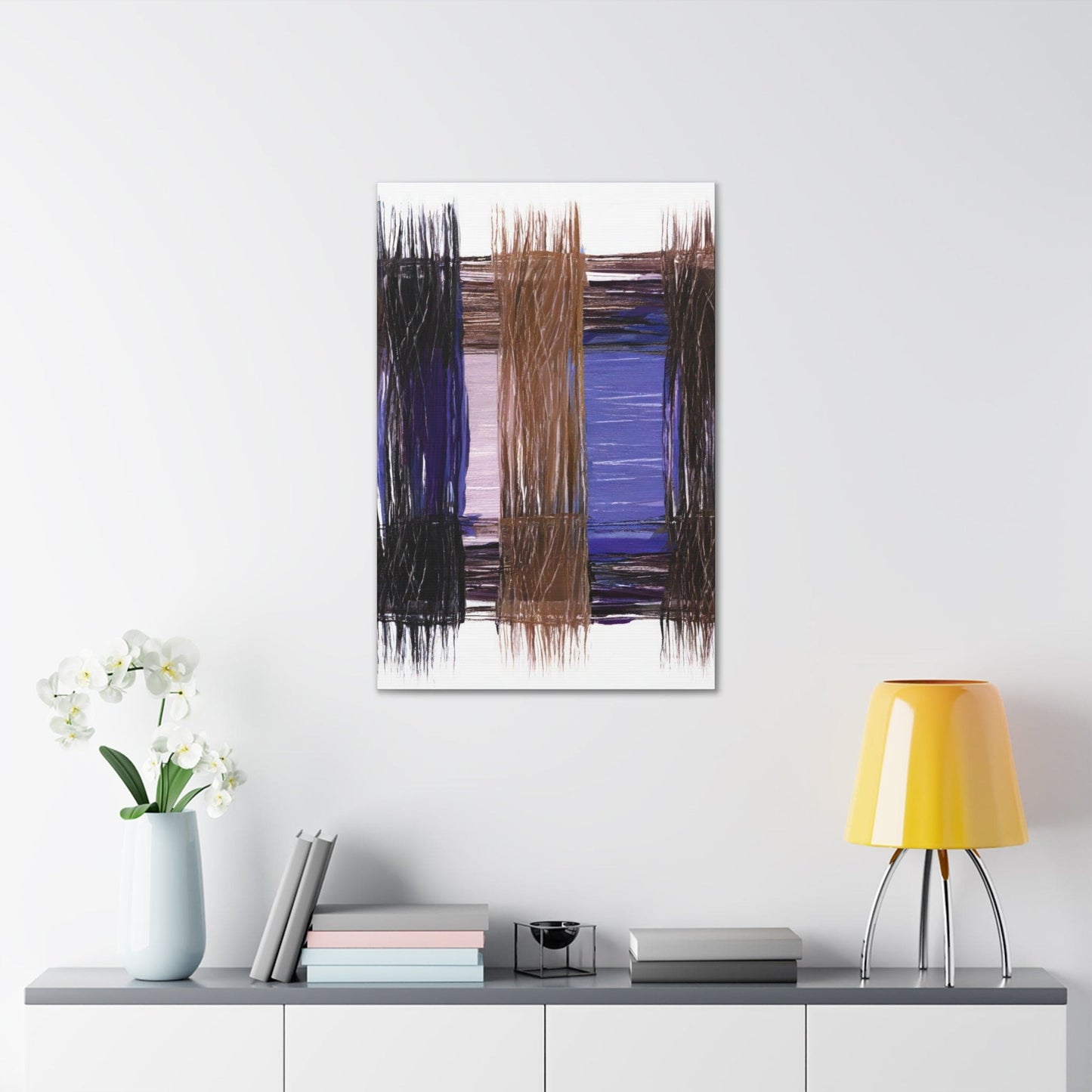 Wall Art Decor - Canvas Print Artwork - Rustic Brown Black Mauve